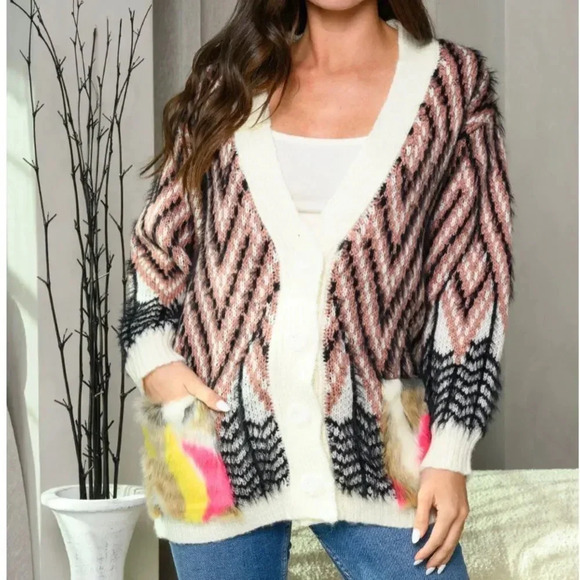 AZTEC PRINT CARDIGAN NWT - Picture 1 of 7